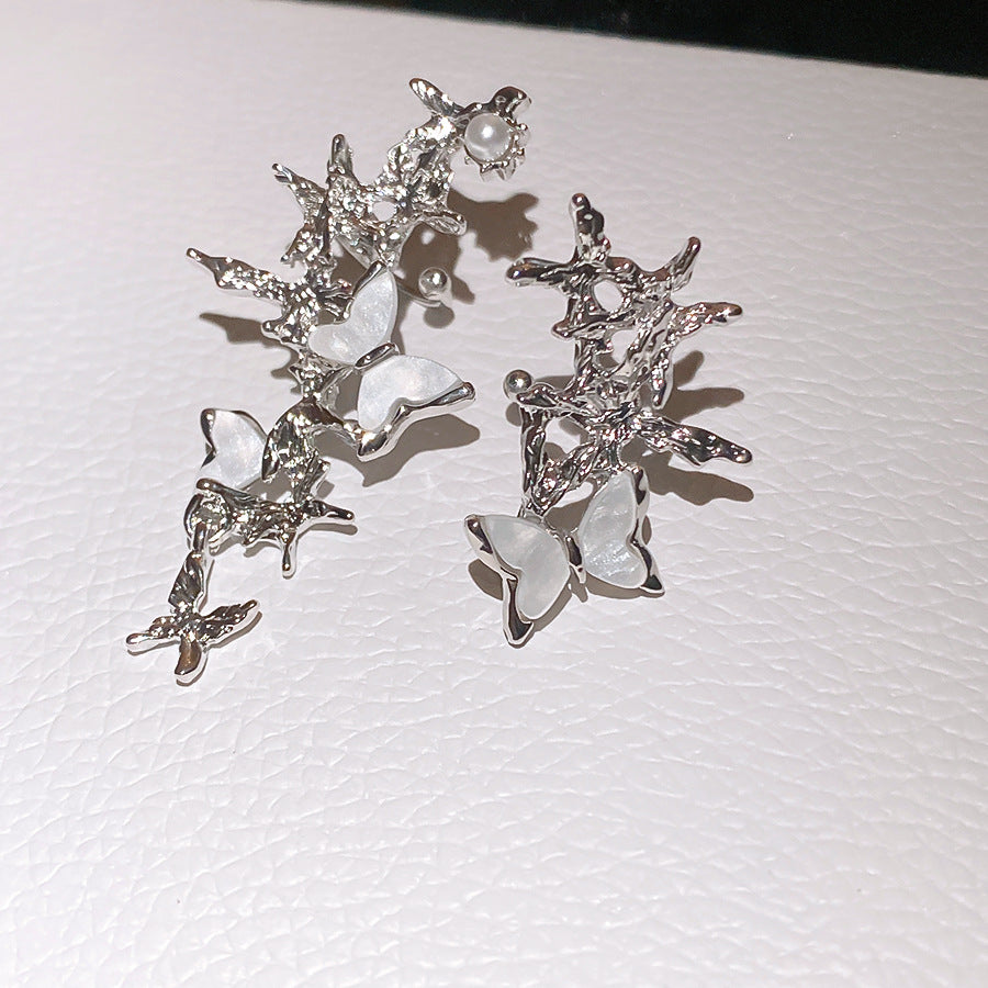 戀與蝶舞~不對稱蝴蝶耳夾無耳洞韓系ins風耳骨夾高級感耳飾批發女