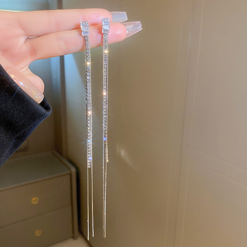 金色鋯石愛心電鍍耳環