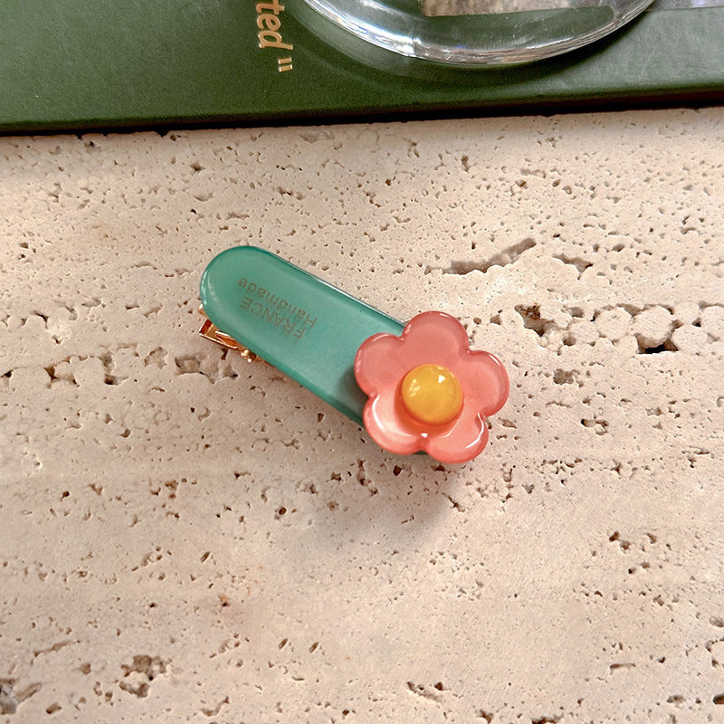 彩色醋酸板材花朵髮夾