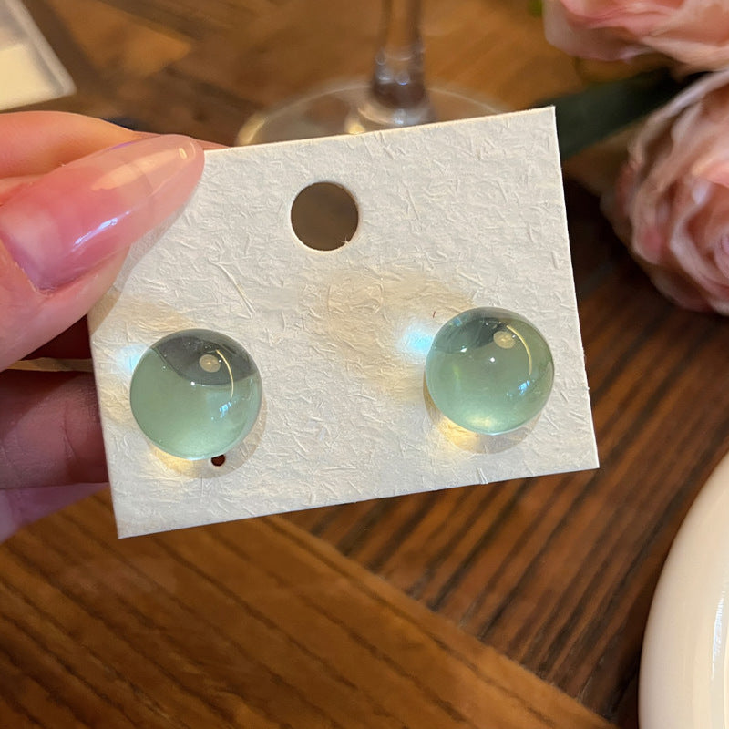 樹脂銀針圓形簡約耳釘