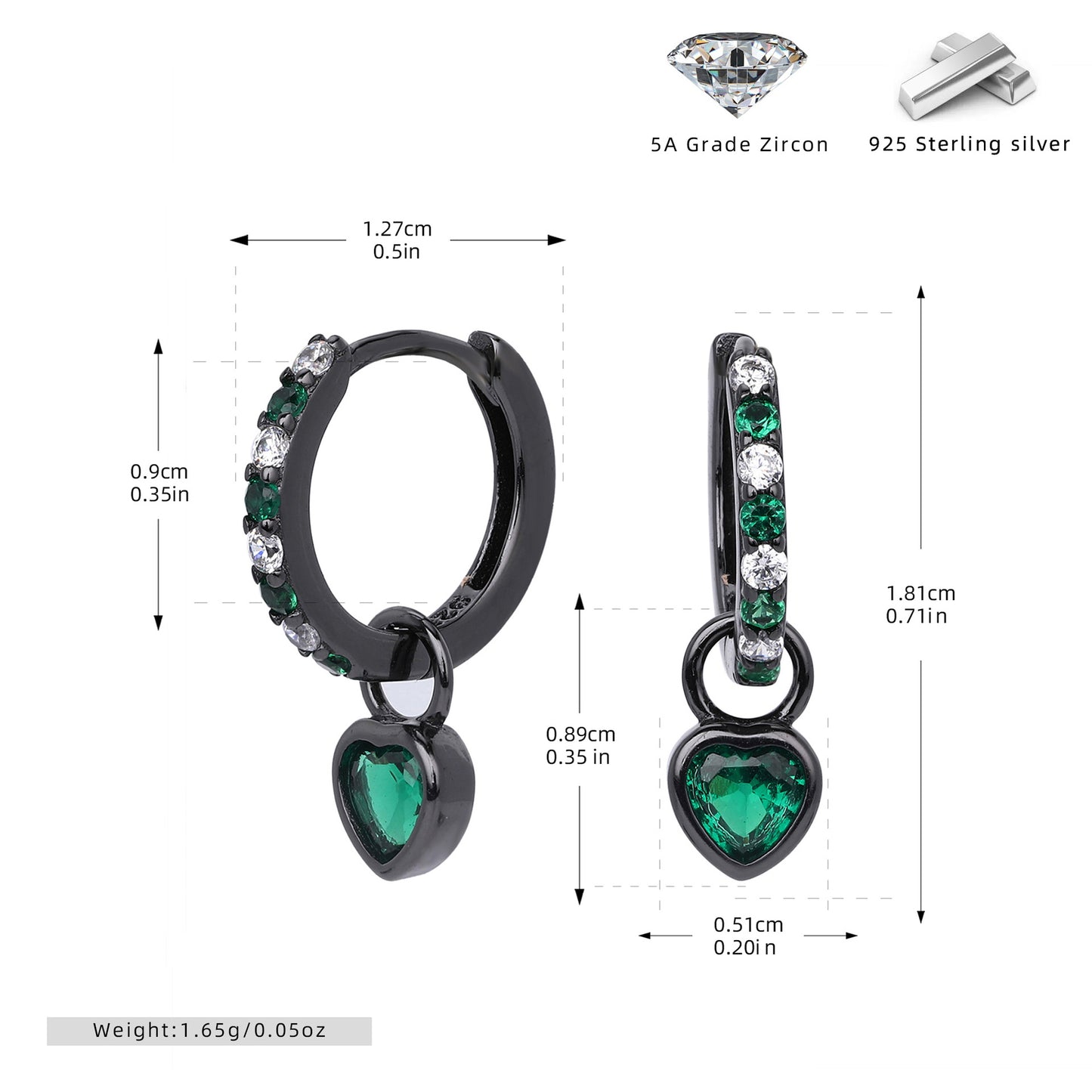 S925 耳環時尚簡約鑲鋯愛心耳墜輕奢小眾高級感飾品