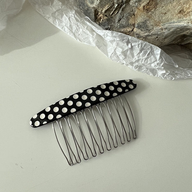 格紋大理石紋簡約髮夾
