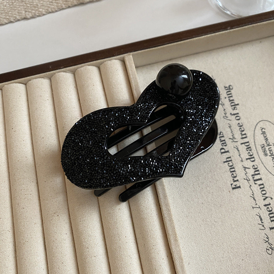 亞克力珍珠愛心水晶發夾后腦勺大號盤發鯊魚夾抓夾輕奢高級感發飾