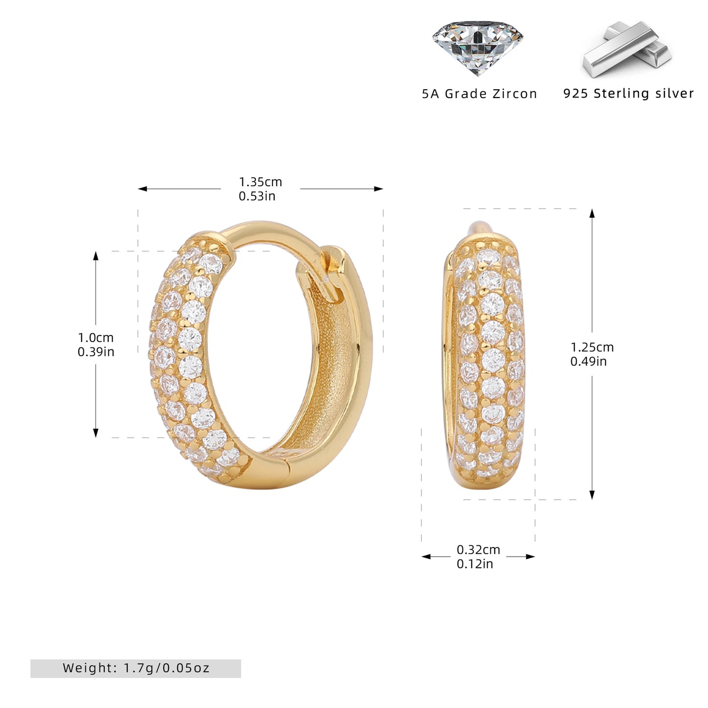 S925 耳環時尚三排鑲鋯耳飾小眾百搭輕奢高級感飾品