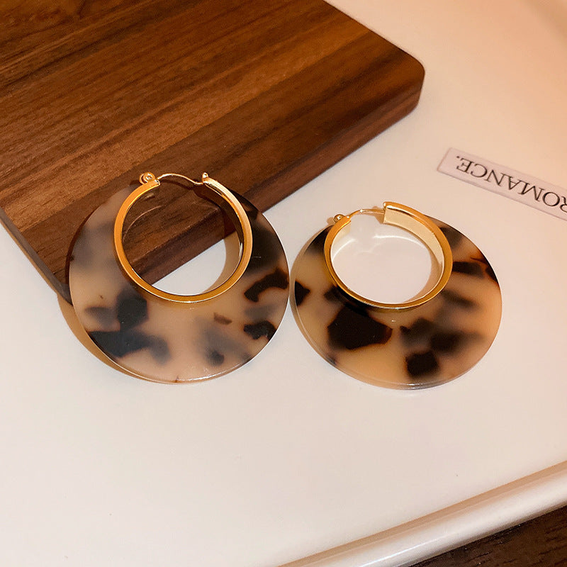 金屬風ins幾何耳扣韓國時尚高級感簡約耳環通勤百搭氣質耳飾