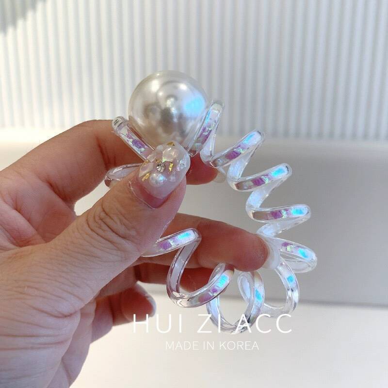 透明珍珠魚尾簡約髮圈