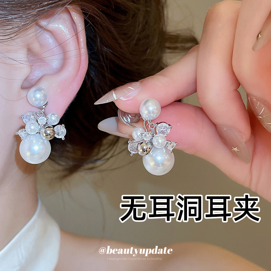 耳夾韓系ins風鋯石珍珠女無耳洞精致高級感耳環小眾百搭氣質耳飾