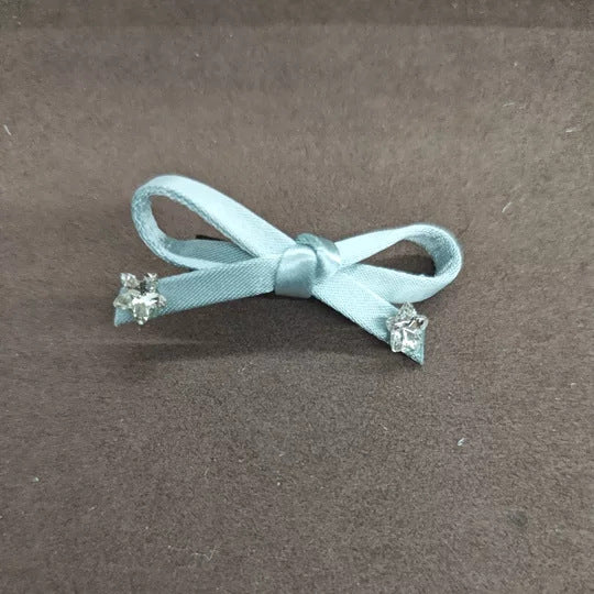 蜜桃陷阱~甜美粉色布藝蝴蝶結發夾精致感側邊夾時尚百搭發卡發飾