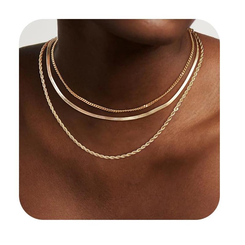 鋯石迴紋針項鍊三件組