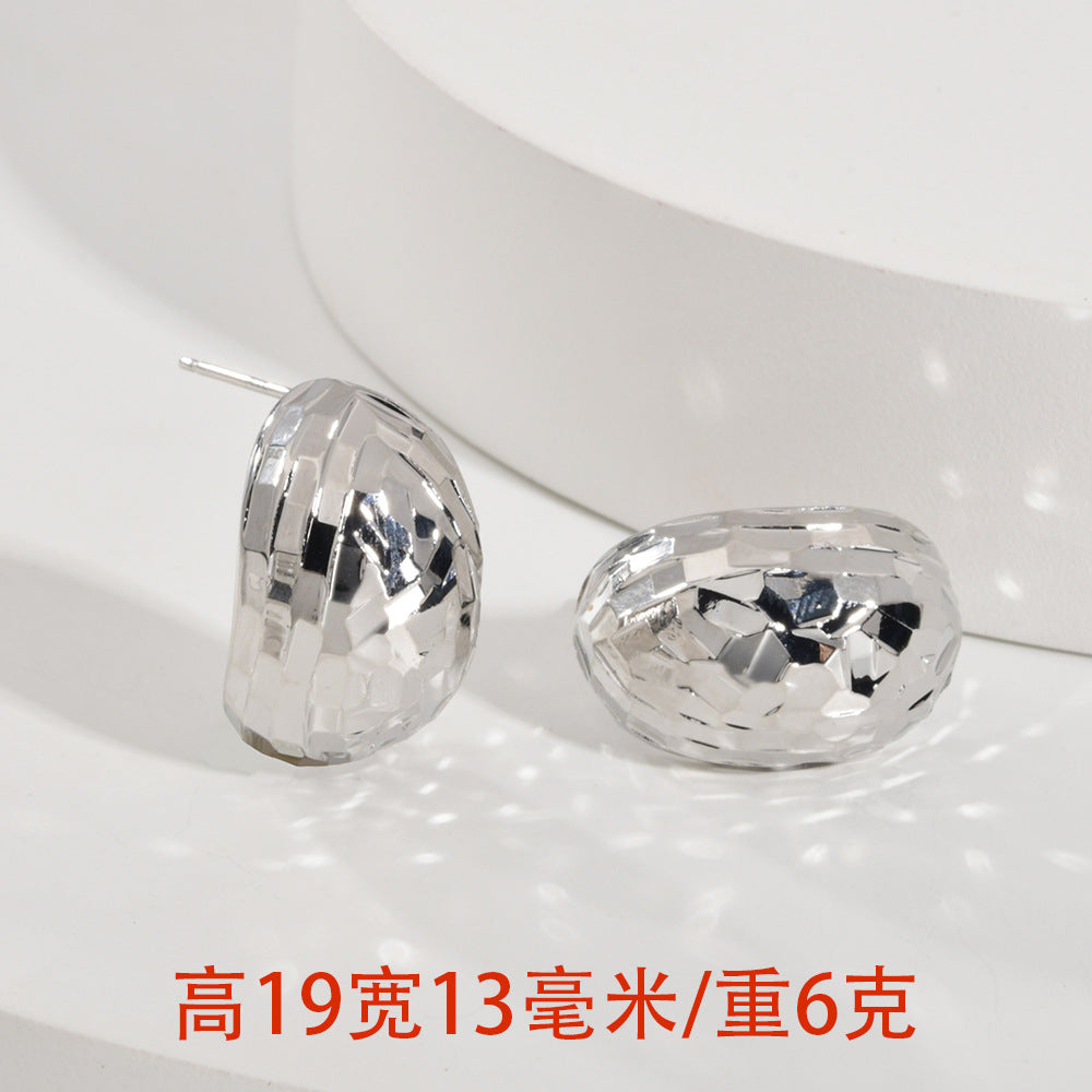 金色鋯石水滴簡約耳釘