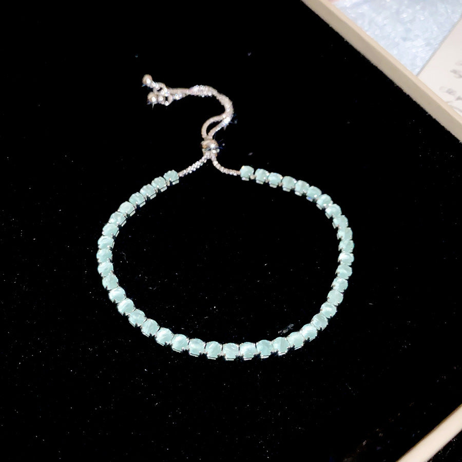 法式輕奢鋯石幾何星星抽拉式手鏈個性精致輕奢高級感手飾配飾批發