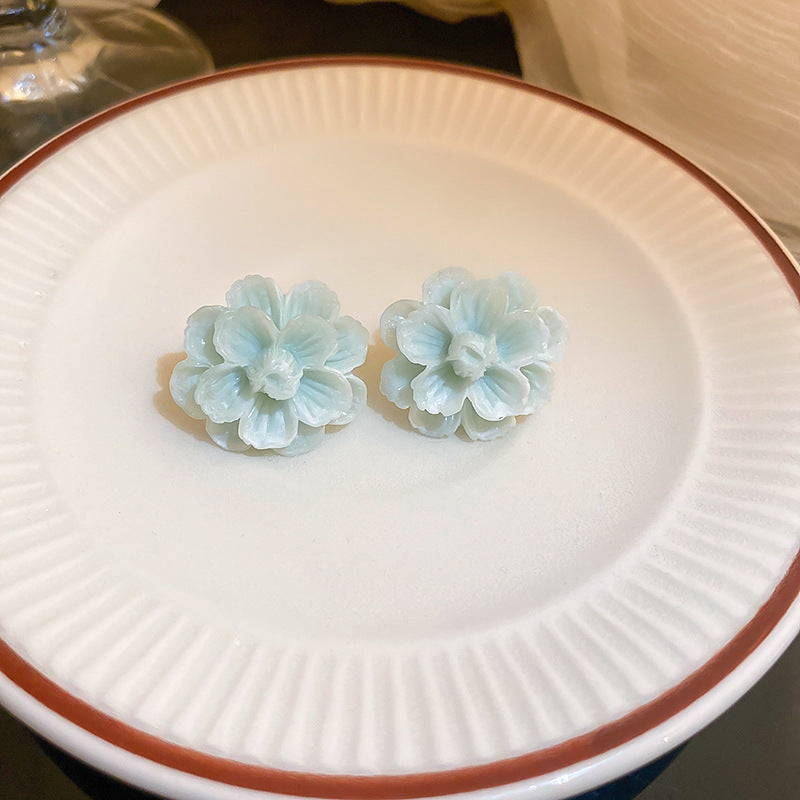 水晶魚尾花朵小巧耳環