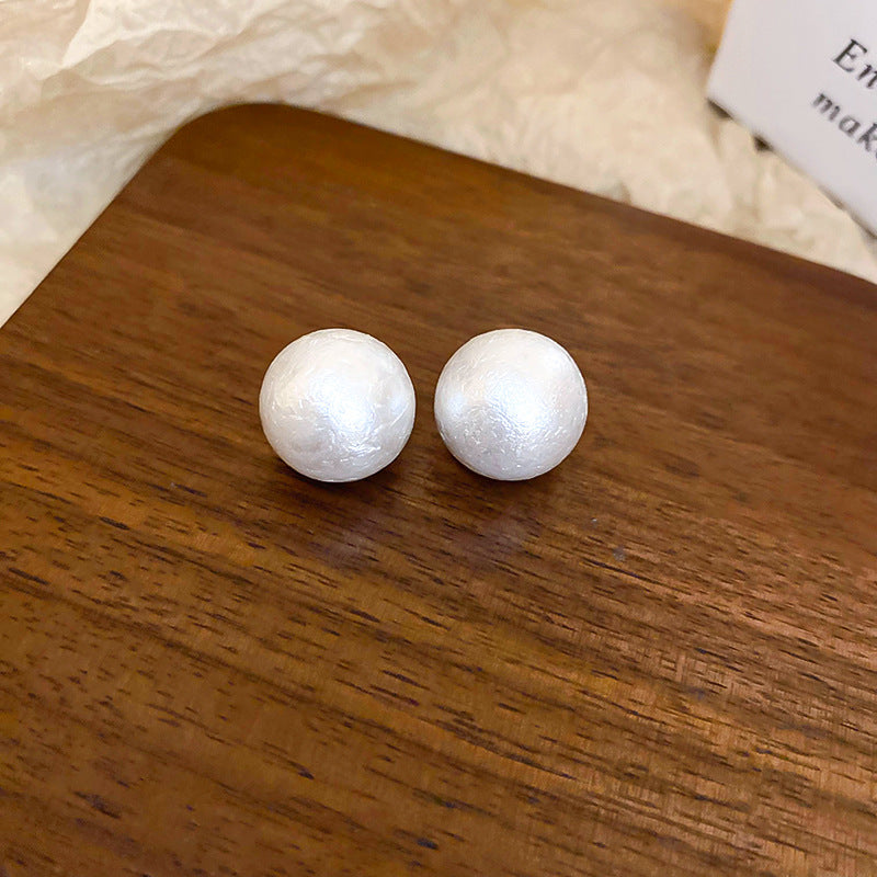 銀針法式復古幾何珍珠耳釘通勤時尚耳環小眾輕奢宮廷風高級感耳飾