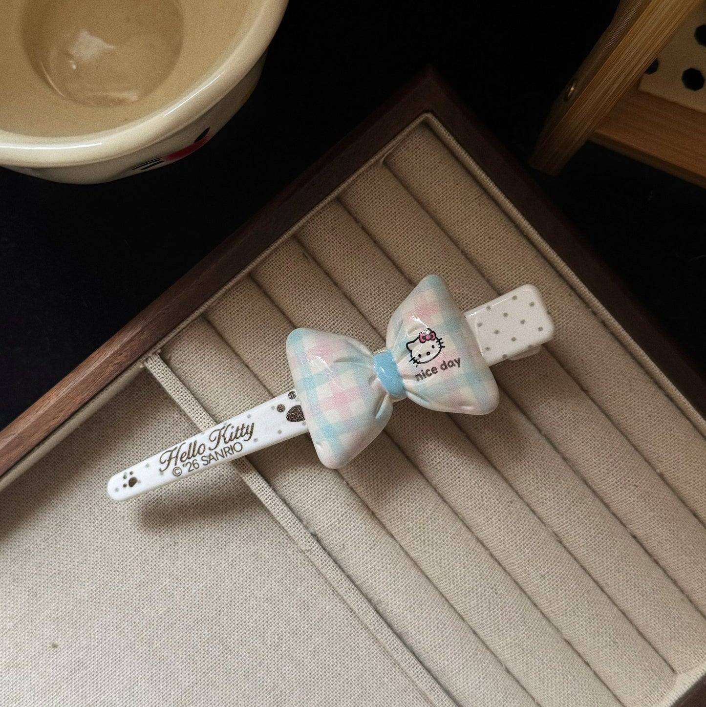 繽紛領結貓咪立體髮夾
