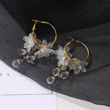 水晶花朵耳環－細節特寫1｜https://igowo.tw/