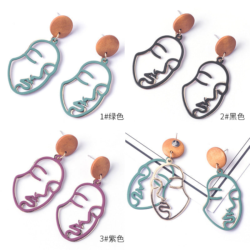 復古簡約耳環－2#黑色款實拍｜https://igowo.tw/