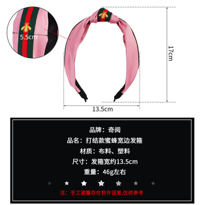 布面蜜蜂扭結髮箍－商品主圖｜https://igowo.tw/