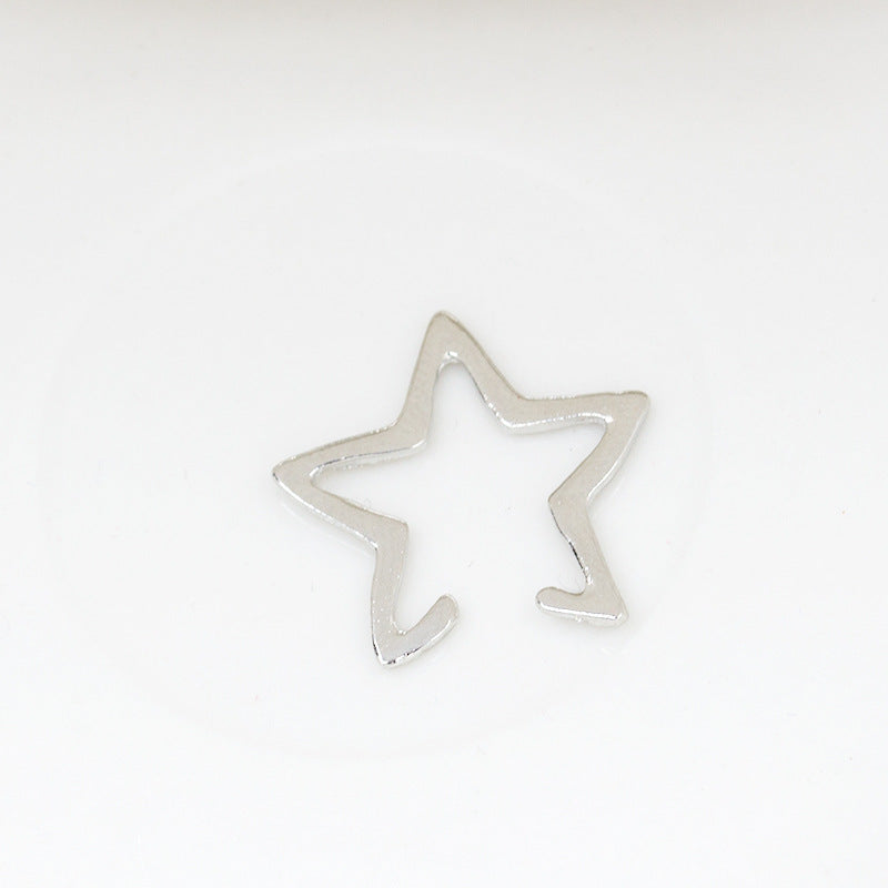 星星鏤空簡約耳夾