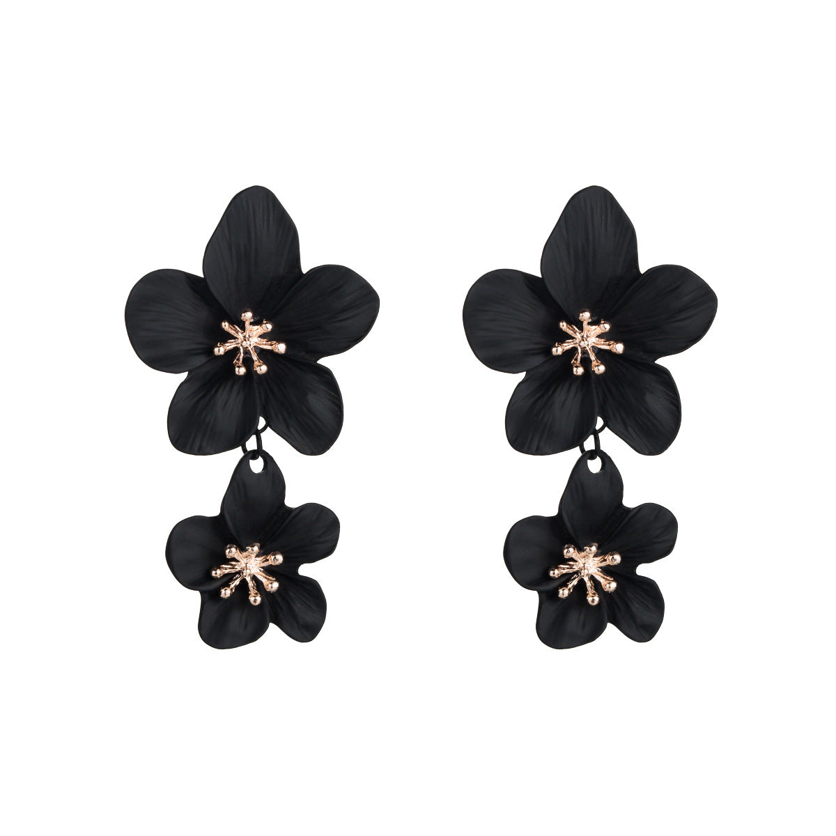 花朵雙層長版耳環－淺綠色款細節7｜https://igowo.tw/