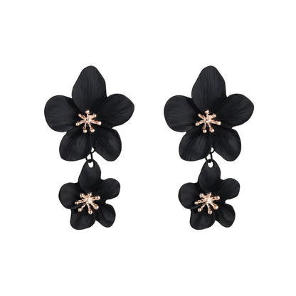 花朵雙層長版耳環－淺綠色款細節7｜https://igowo.tw/