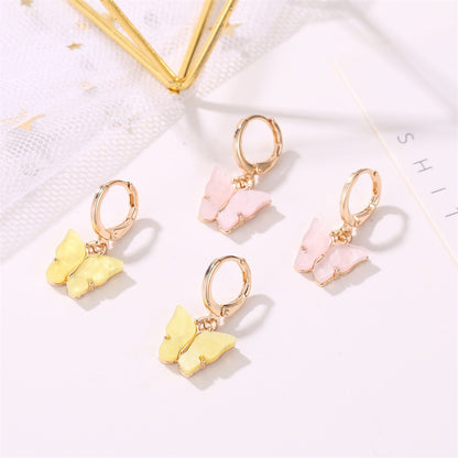 彩色壓克力蝴蝶耳環－細節特寫1｜https://igowo.tw/