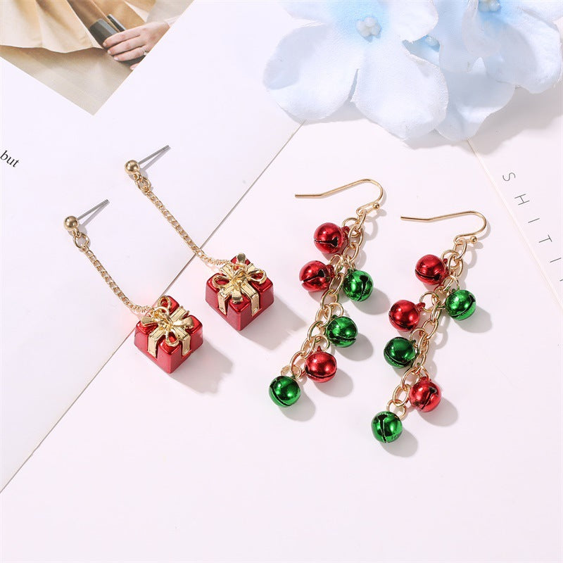 雪花鈴鐺流蘇耳環－雪花 0255款實拍｜https://igowo.tw/