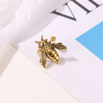 金屬蜜蜂U形復古耳夾－01仿金7665款細節2｜https://igowo.tw/