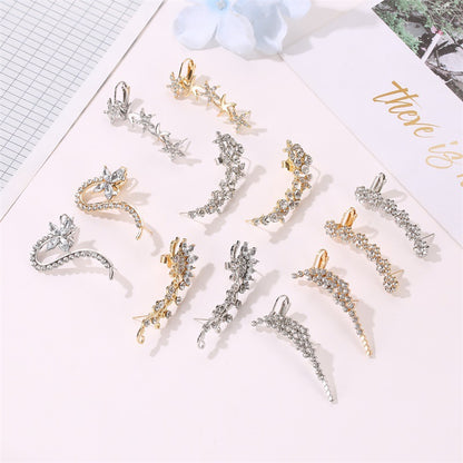 水晶鋯石蝴蝶花朵耳夾－細節特寫1｜https://igowo.tw/