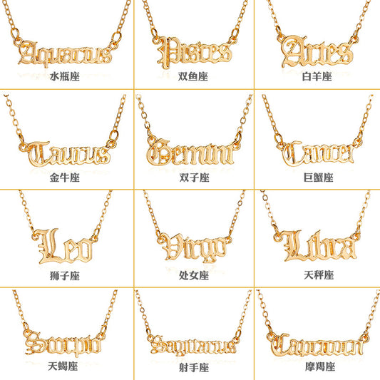 字母墜飾復古項鍊－商品主圖｜https://igowo.tw/