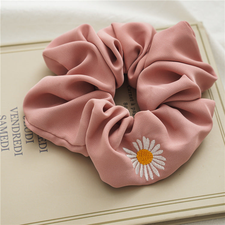雛菊大腸圈刺繡髮圈
