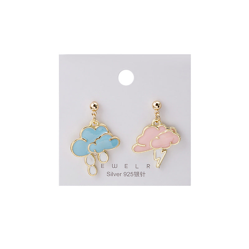 S925雲朵不對稱耳環
