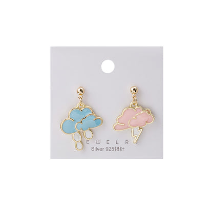 S925雲朵不對稱耳環