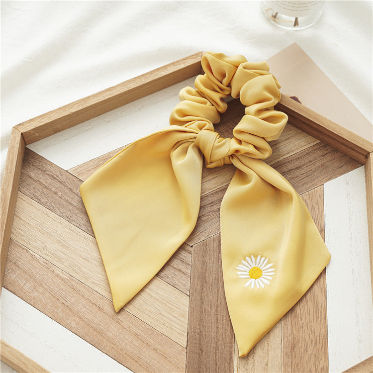 緞帶雛菊刺繡髮圈