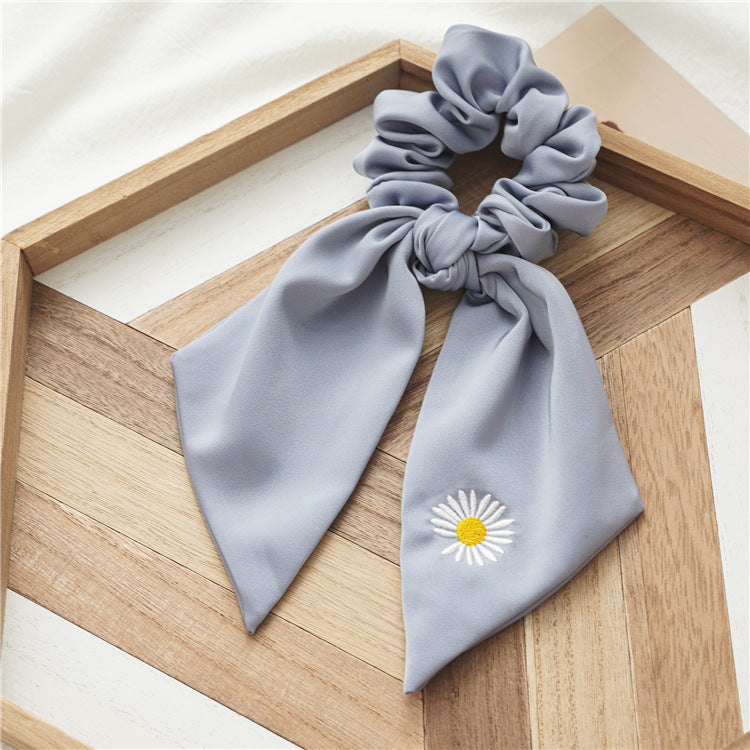 緞帶雛菊刺繡髮圈