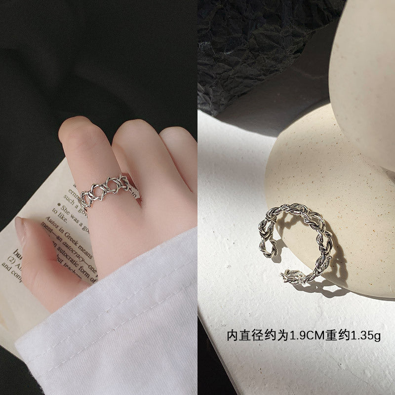 S925數字復古簡約戒指－細節特寫22｜https://igowo.tw/