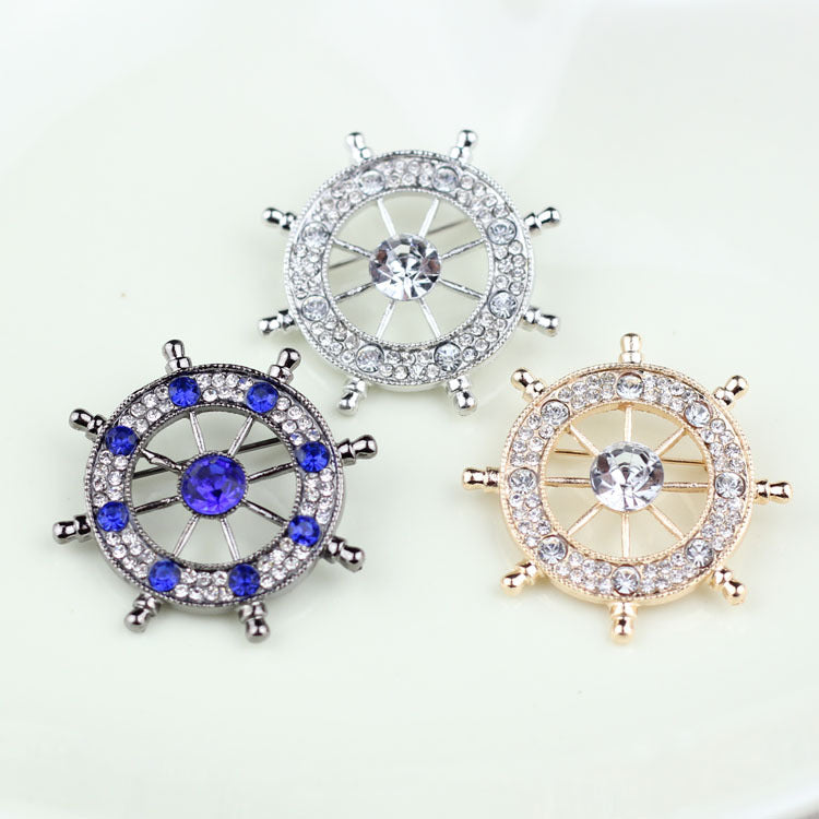 鋯石復古胸針－Z5-3金色款細節｜https://igowo.tw/