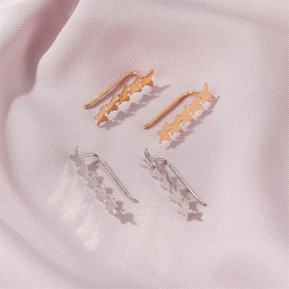 金屬蝴蝶簡約耳夾－商品主圖｜https://igowo.tw/