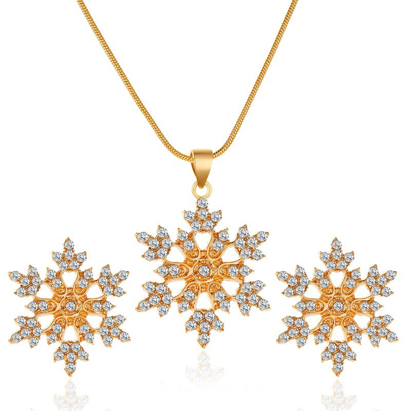 鋯石雪花項鍊耳環組－細節特寫3｜https://igowo.tw/