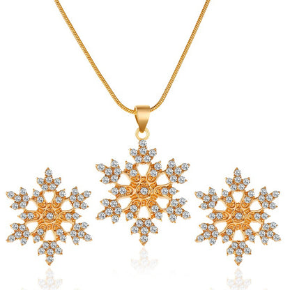 鋯石雪花項鍊耳環組