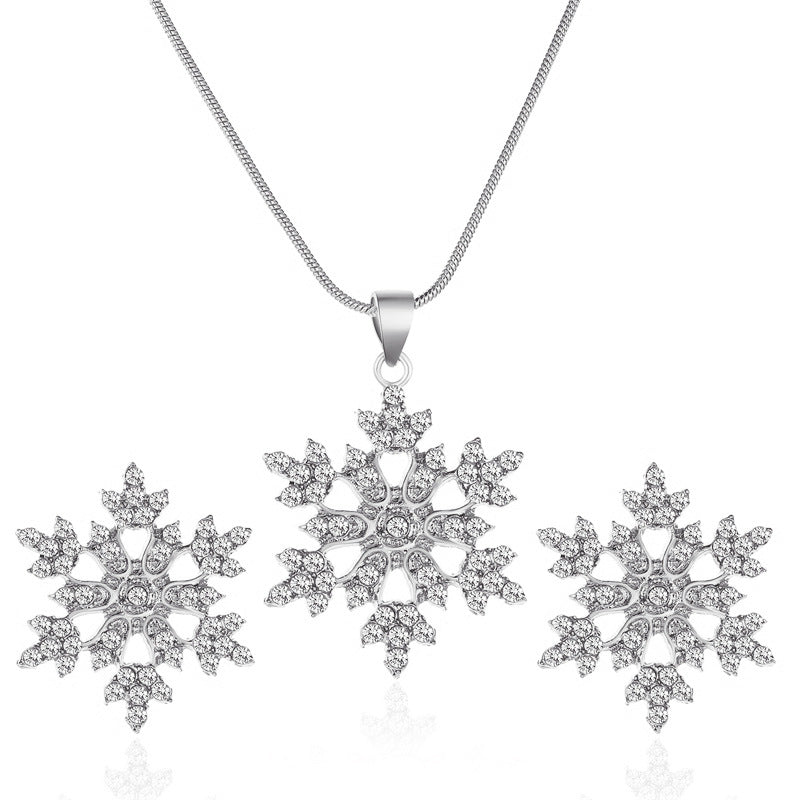 鋯石雪花項鍊耳環組－11耳釘+項鍊款細節9｜https://igowo.tw/