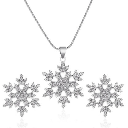 鋯石雪花項鍊耳環組