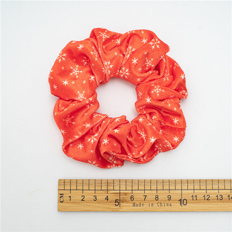 紅色絨面大腸圈髮圈－五星紅色款細節｜https://igowo.tw/