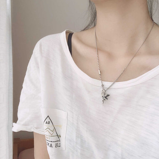 S925天使復古做舊項鍊－商品主圖｜https://igowo.tw/