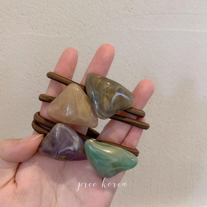 壓克力簡約髮圈－奶茶色款實拍｜https://igowo.tw/