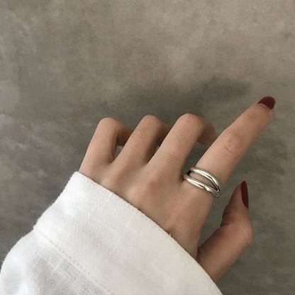 S925交叉多層戒指－泰銀款細節6｜https://igowo.tw/