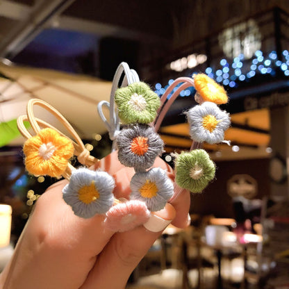 雛菊扭結髮圈－黑色髮繩款實拍｜https://igowo.tw/