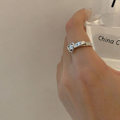 S925愛心可調式戒指－商品主圖｜https://igowo.tw/