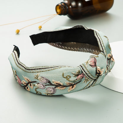 布面扭結刺繡復古髮箍