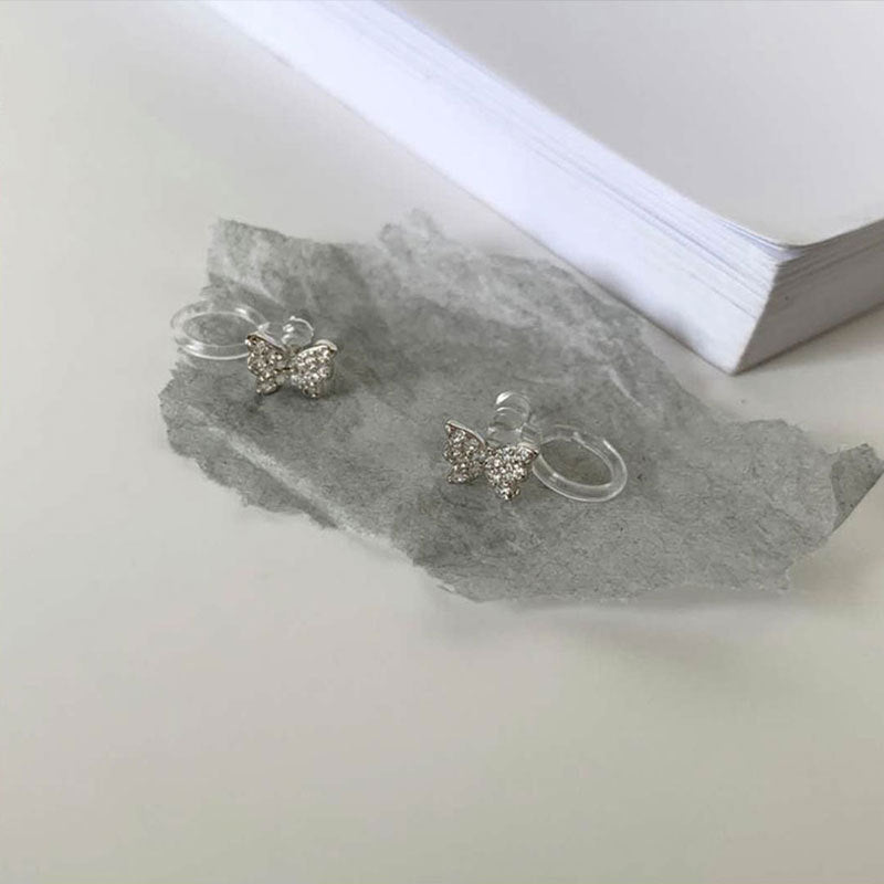 鋯石蝴蝶耳夾－一對款細節｜https://igowo.tw/