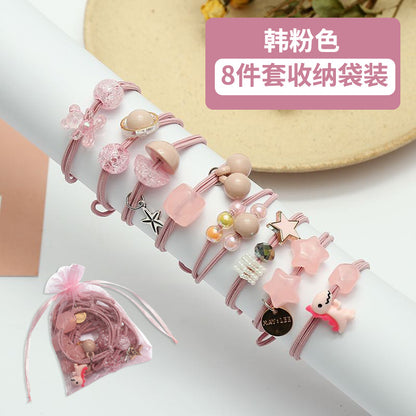 簡約髮圈八件組－商品主圖｜https://igowo.tw/